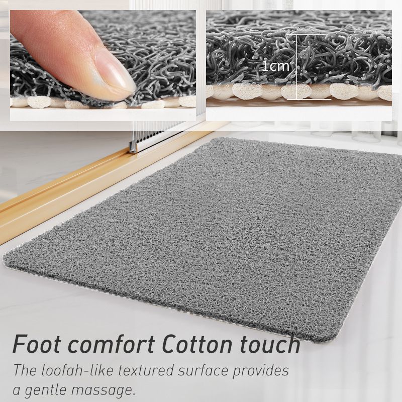 Quick-Dry Non-Slip Bathroom Mat 40 x 60 cm, Soft Loofah-Style Shower Rug, Gray V1188-MS-617-076