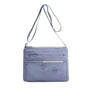 Lightweight Nylon Crossbody Shoulder Bag with Multi Pockets and Adjustable Strap, Light Blue V1188-MS-617-082