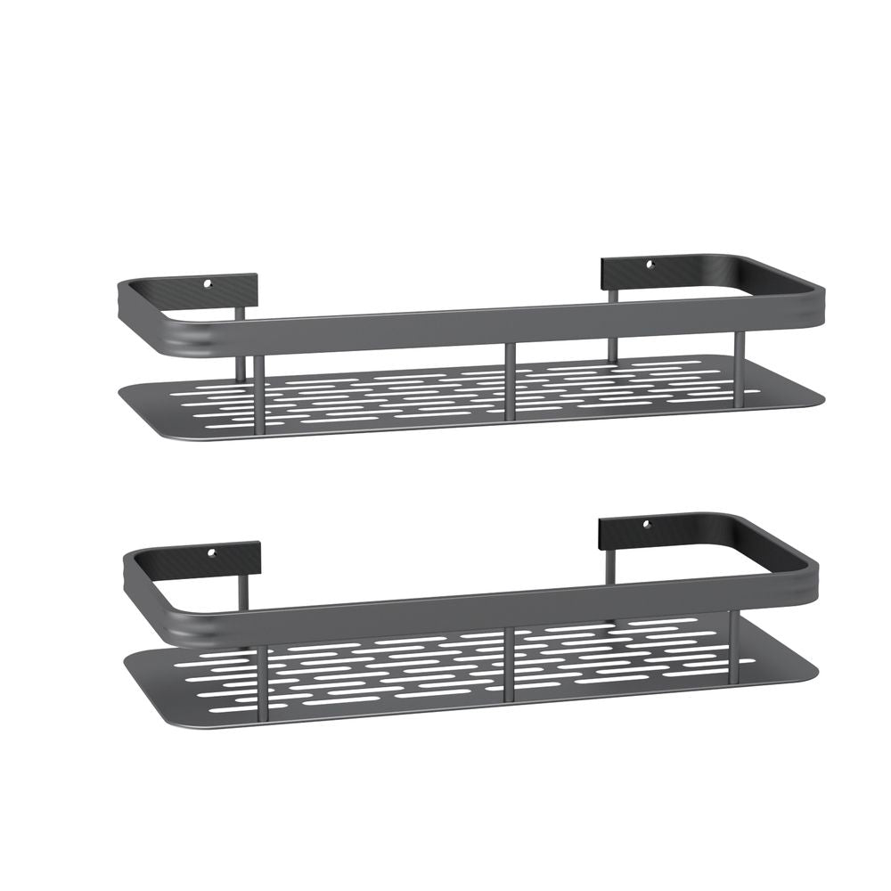2 Pack Bathroom Wall Shelf Storage Racks, 30 x 13 x 5 cm, Black V1188-MS-617-091