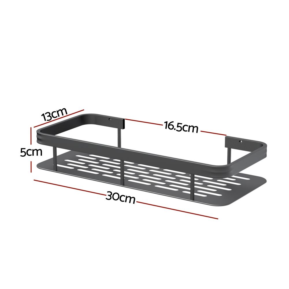 2 Pack Bathroom Wall Shelf Storage Racks, 30 x 13 x 5 cm, Black V1188-MS-617-091