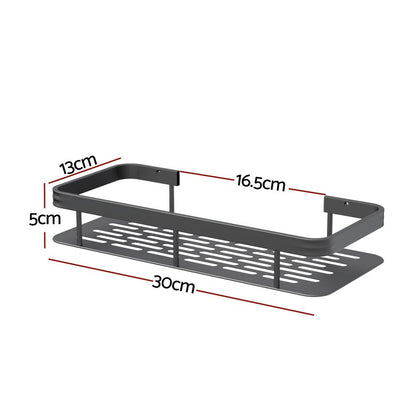 2 Pack Bathroom Wall Shelf Storage Racks, 30 x 13 x 5 cm, Black V1188-MS-617-091