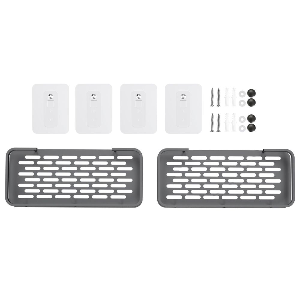 2 Pack Bathroom Wall Shelf Storage Racks, 30 x 13 x 5 cm, Black V1188-MS-617-091