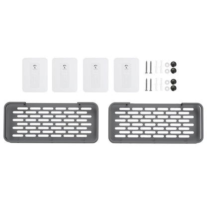 2 Pack Bathroom Wall Shelf Storage Racks, 30 x 13 x 5 cm, Black V1188-MS-617-091