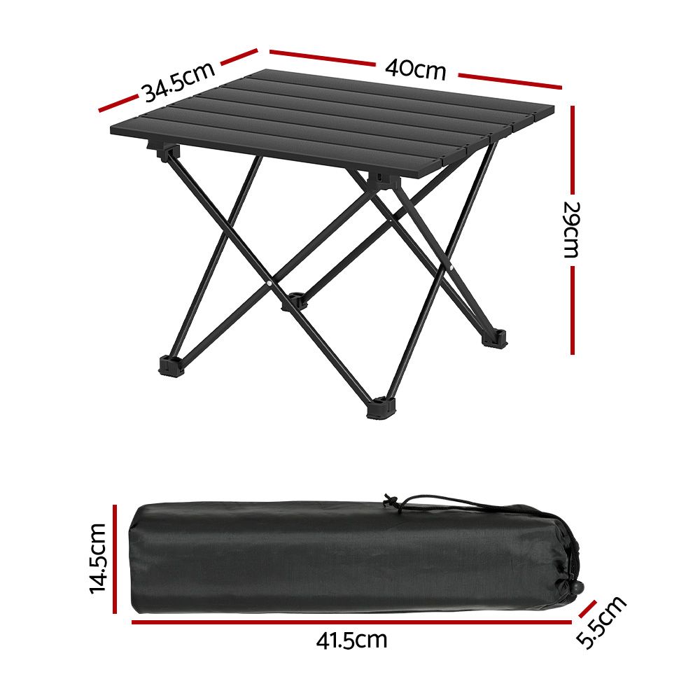 Folding Camping Table 40 cm, Roll-Up Aluminum Picnic BBQ Outdoor Table V1188-MS-617-092