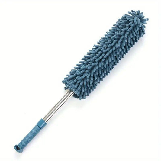 Telescopic Microfibre Cleaning Duster, Washable Static Dust Sweeper for High-Reach Cleaning, Navy Blue V1188-MS-617-094