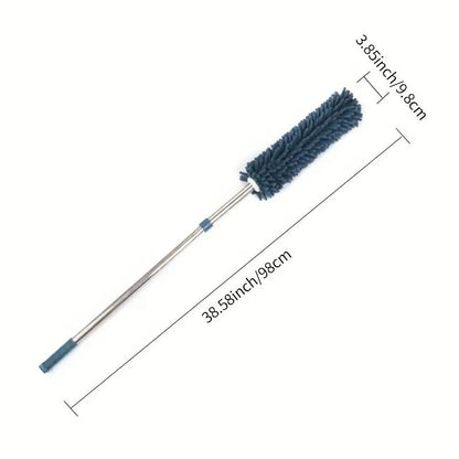 Telescopic Microfibre Cleaning Duster, Washable Static Dust Sweeper for High-Reach Cleaning, Navy Blue V1188-MS-617-094