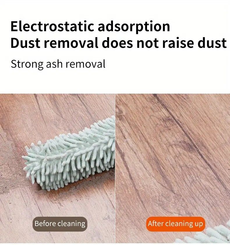 Telescopic Microfibre Cleaning Duster, Washable Static Dust Sweeper for High-Reach Cleaning, Navy Blue V1188-MS-617-094
