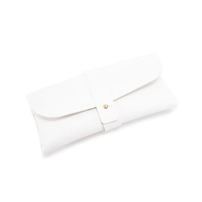White PU Leather Eyeglass Case, Soft Protective Pouch for Sunglasses and Reading Glasses V1188-MS-617-101
