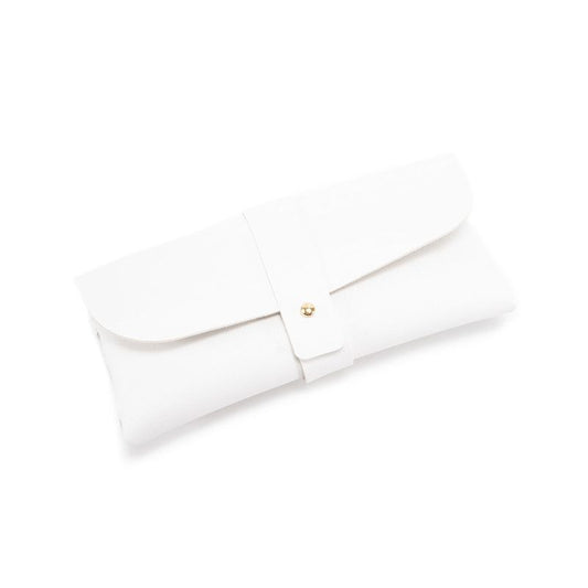 White PU Leather Eyeglass Case, Soft Protective Pouch for Sunglasses and Reading Glasses V1188-MS-617-101