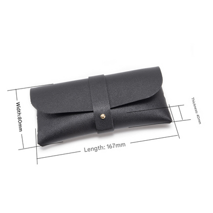 White PU Leather Eyeglass Case, Soft Protective Pouch for Sunglasses and Reading Glasses V1188-MS-617-101