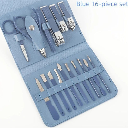 16-Piece Nail Care Set, Portable Professional Manicure and Pedicure Kit, Blue V1188-MS-617-103