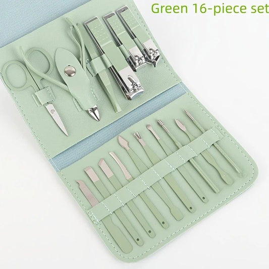 16-Piece Nail Care Set, Portable Professional Manicure and Pedicure Kit, Blue V1188-MS-617-103