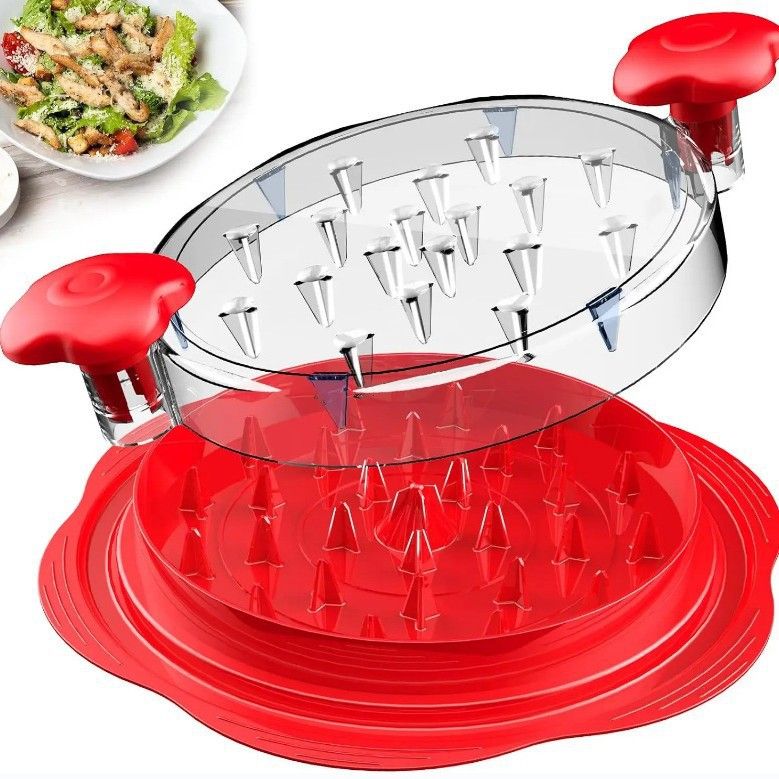Upgraded Meat Shredder Tool with Anti-Slip Base and Ergonomic Grips, Red V1188-MS-617-105