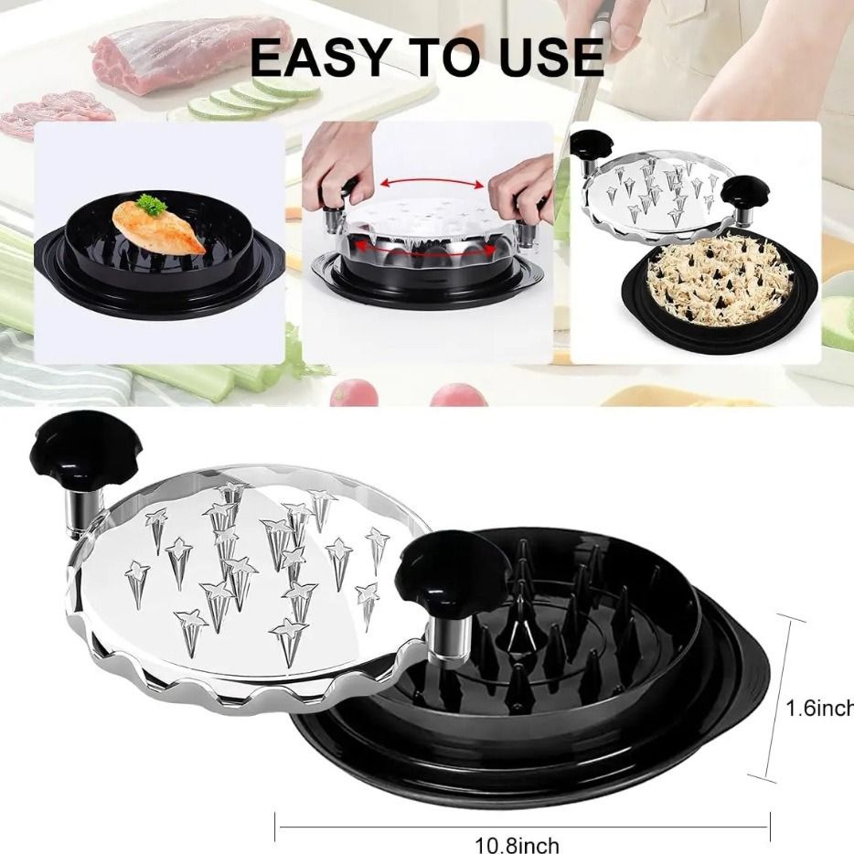 Upgraded Meat Shredder Tool with Anti-Slip Base and Ergonomic Grips, Red V1188-MS-617-105