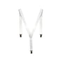 Men's Elastic Suspenders with Strong Clip-On Braces, Adjustable Slim Formal Style, White V1188-MS-617-106