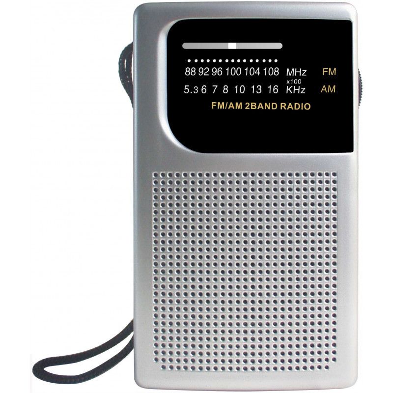 AM/FM Pocket Radio with Built-In Speaker and Earphone Socket V1188-MS-617-109