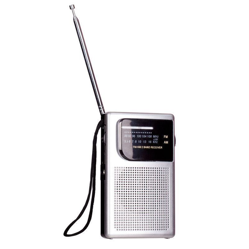 AM/FM Pocket Radio with Built-In Speaker and Earphone Socket V1188-MS-617-109