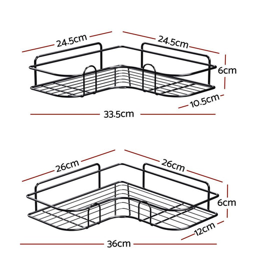 2 Pack Bathroom Corner Shelf Storage Racks V1188-MS-617-114