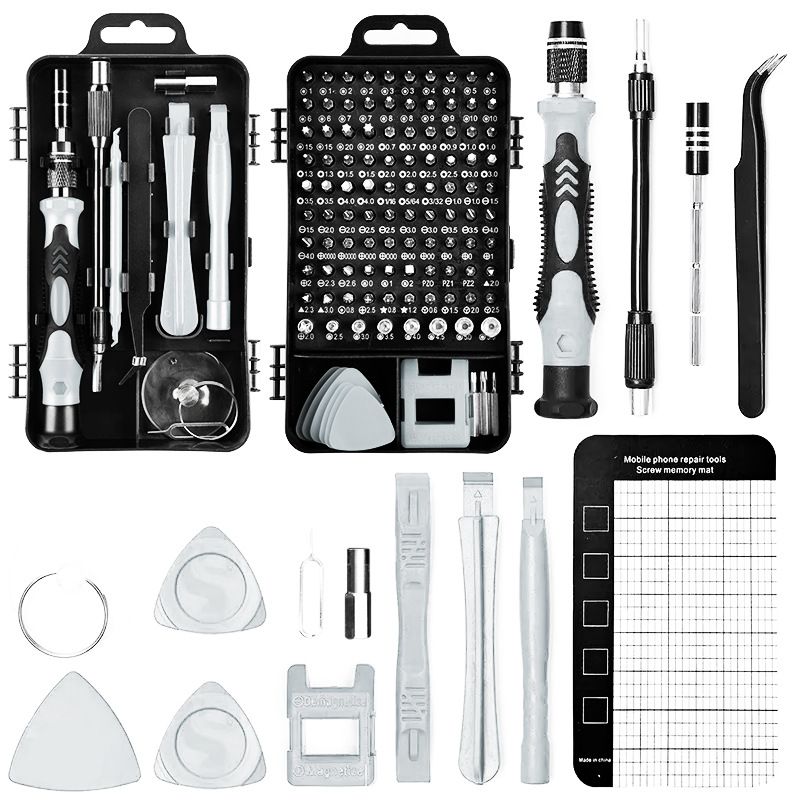 122-in-1 Precision Screwdriver Tool Kit for Electronics, Watches and DIY Repair, Gray V1188-MS-617-116