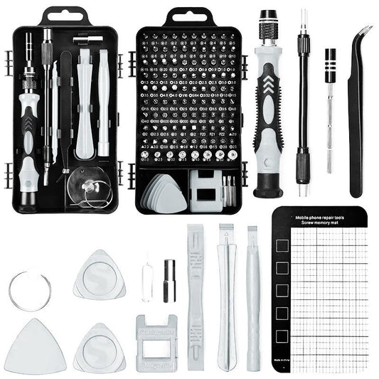 122-in-1 Precision Screwdriver Tool Kit for Electronics, Watches and DIY Repair, Gray V1188-MS-617-116