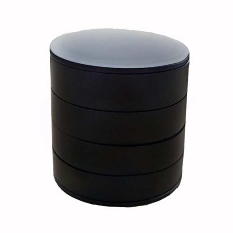 2 Pack Rotating Jewellery Storage Boxes, 4-Layer Dustproof Organizer Cases, Black Nordic Style V1188-MS-617-131