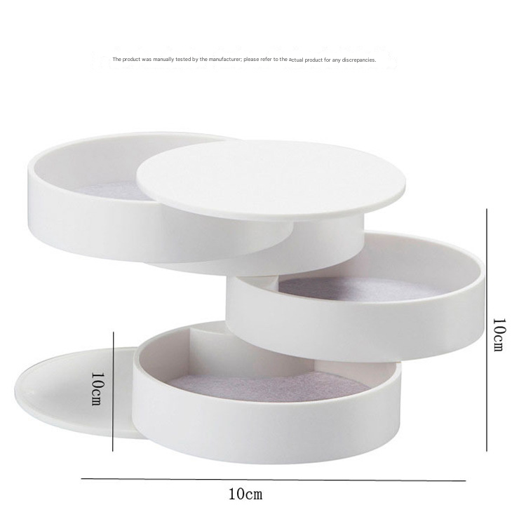 2 Pack Rotating Jewellery Storage Boxes, 4-Layer Dustproof Organizer Cases, Black Nordic Style V1188-MS-617-131