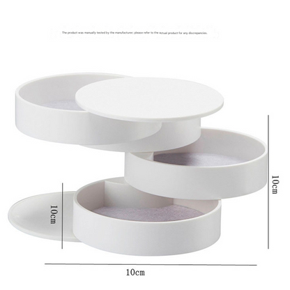 2 Pack Rotating Jewellery Storage Boxes, 4-Layer Dustproof Organizer Cases, Black Nordic Style V1188-MS-617-131