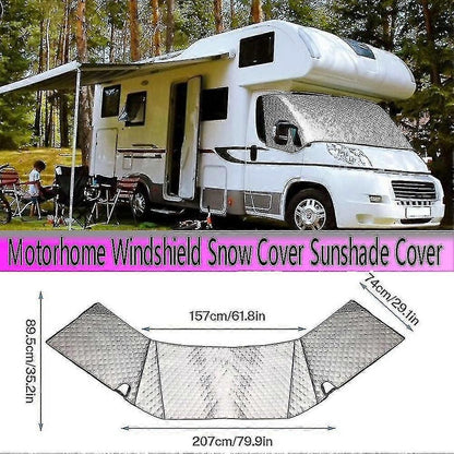 Camper Van Windshield Cover Compatible with C 1997-2022 4 Layer Thickened Camper Van Windshield Cover Snow Protection - WELLNGS