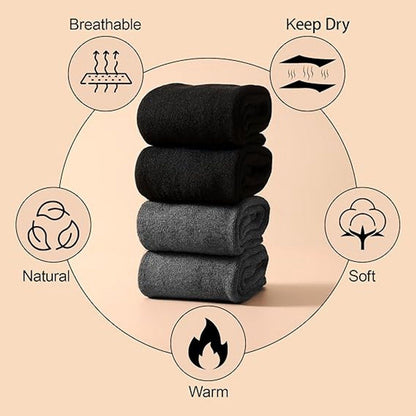 2 Pair Over the Knee Leg Warmers Knitted Long Socks Black Gray