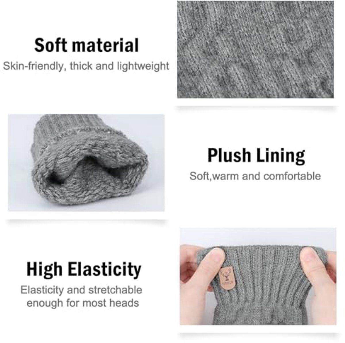Fingerless Thermal Gloves Knitted Winter Gloves with Soft Lining