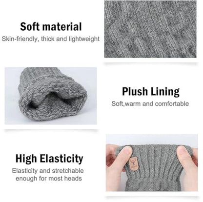 Fingerless Thermal Gloves Knitted Winter Gloves with Soft Lining