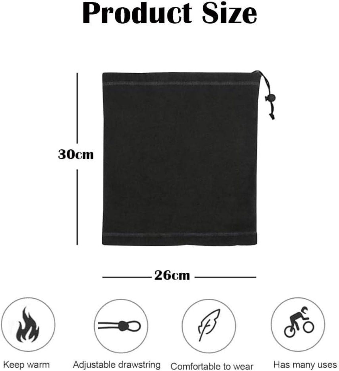 2 Pack Fleece Neck Warmers with Drawstring Red for Running and Cycling