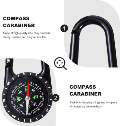 Multifunctional 1-in-1 Compass & Carabiner | Multitool | Belt Clip | Portable | Extra Strong | Survival | V1188-MS101-00003-1