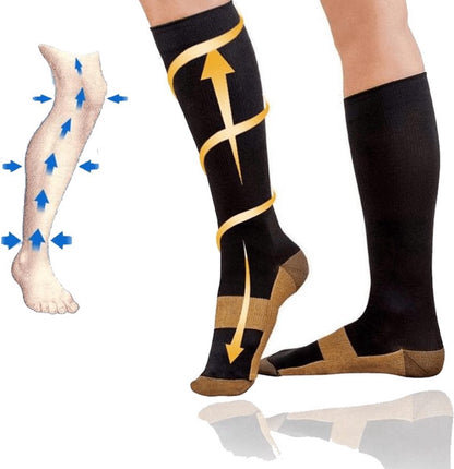 Copper Compression Stockings | Compression Socks | Support Stockings | Sports Socks II Airplane Socks | Size V1188-MS101-00006-1