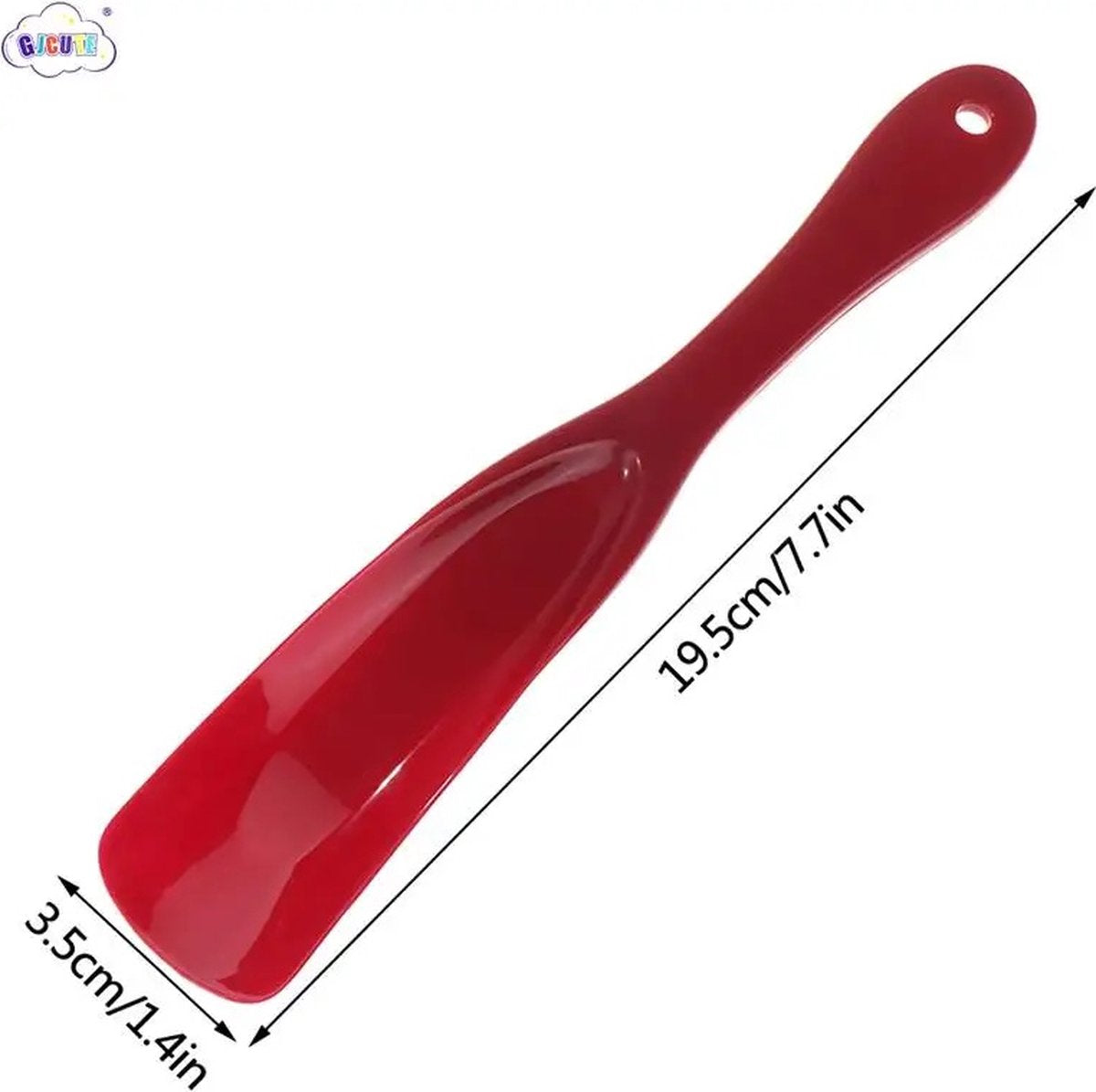 Spoon-shaped shoehorn | Plastic | Length 19.5 cm | Shoe puller | With hanging loop | Black V1188-MS101-00007-1