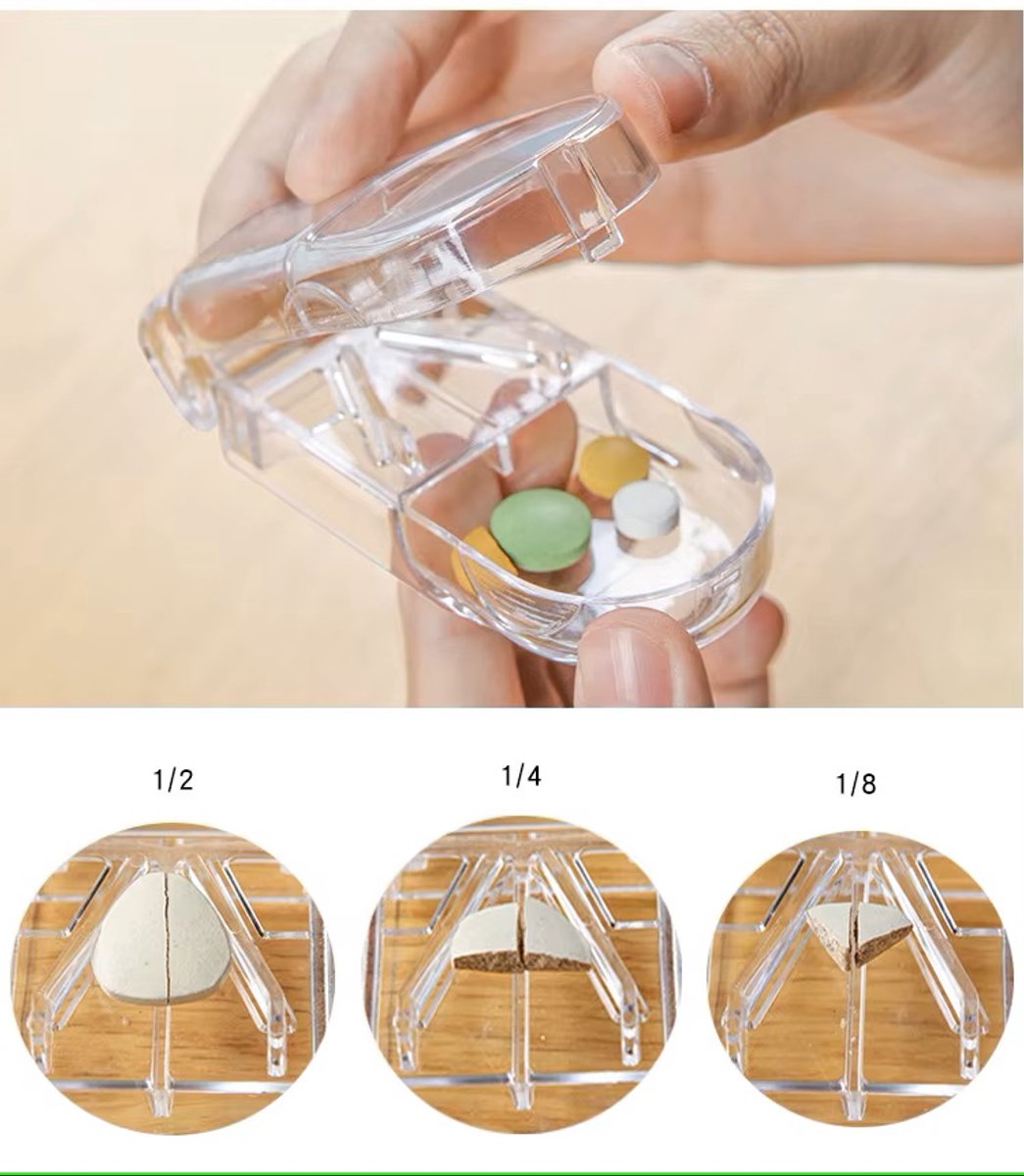 Pill Cutter | Pill Cutter | Pill Box | Pill Storage Box | Medicine Box | Transparent V1188-MS101-00020-1
