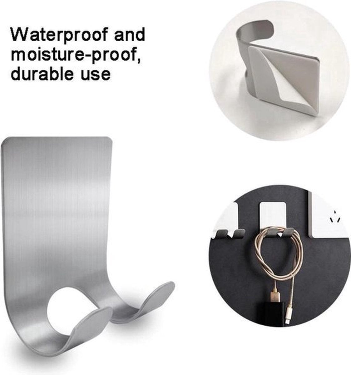 2-Piece Stainless Steel Razor Holder | Razor Tray | Self-Adhesive Razor Holder | Razor Hook | Razor Hanging | V1188-MS101-00026-1