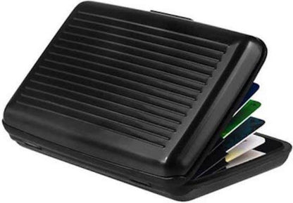 Aluminum Card Holder | Card Holder | Aluminum Wallet | Wallet | Card Holder | Black V1188-MS101-00028-1