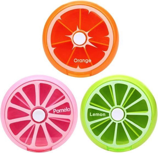 Pill box with automatic twist mechanism | Medicine for a week | Nice design | Orange V1188-MS101-00030-1