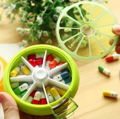 Pill box with automatic twist mechanism | Medicine for a week | Nice design | Orange V1188-MS101-00030-1