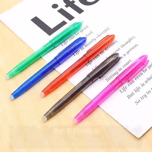 Erasable Pens 5 Pieces | Ballpoint Pens | Ballpoint Pen | Gel Pen | 0.7 mm Ballpoint Pen | Blue Ink | Blue V1188-MS101-00031-1