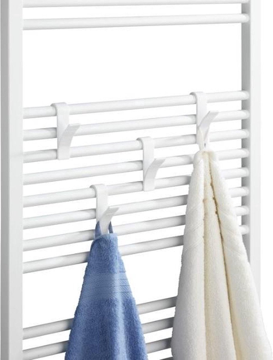 2x Towel Hook | Radiator Hook | Clothes Hook for Radiator | Towel Holder for Heated Seatbelt | White V1188-MS101-00032-1