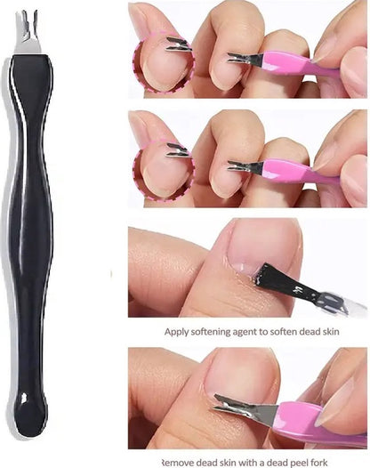 Cuticle Remover & Cuticle Pusher in 1 | Cuticle Cutter | Cuticle Remover | Cuticle Clipper | Cuticle Pusher | V1188-MS101-00034-1