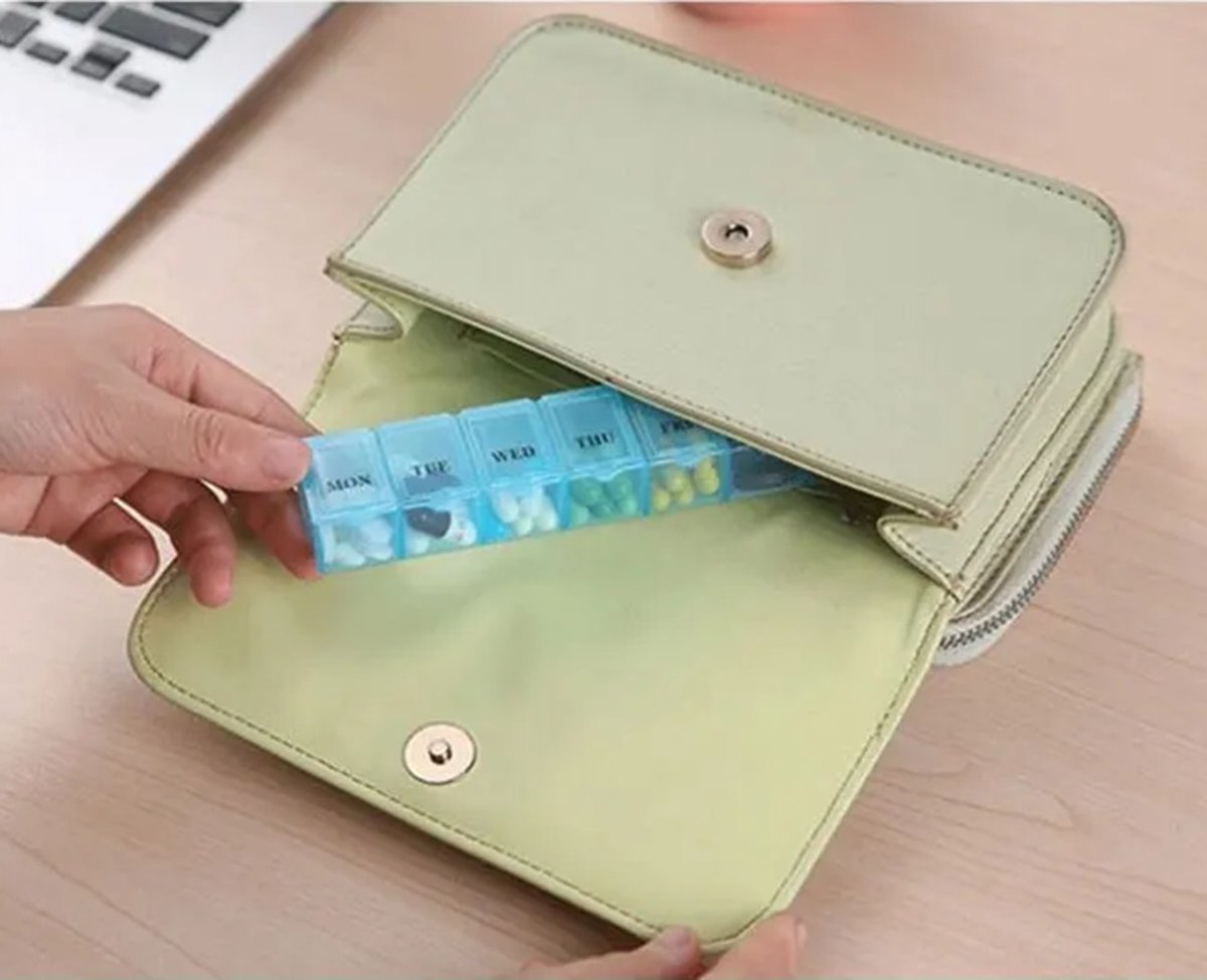 Medicine Storage Boxes 7 Days | Pill Box | Pill Box | Pill Planner | With Day Indicator | 7 Compartments | V1188-MS101-00035-1