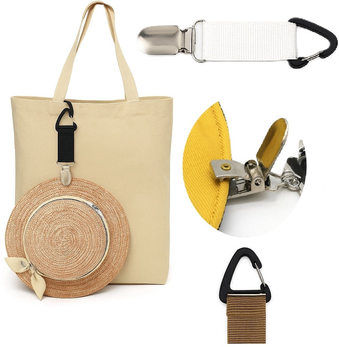 Hat Clip | Clothing Clip | Bag Charm | Bag Charm | Accessory Clip | White V1188-MS101-00040-1