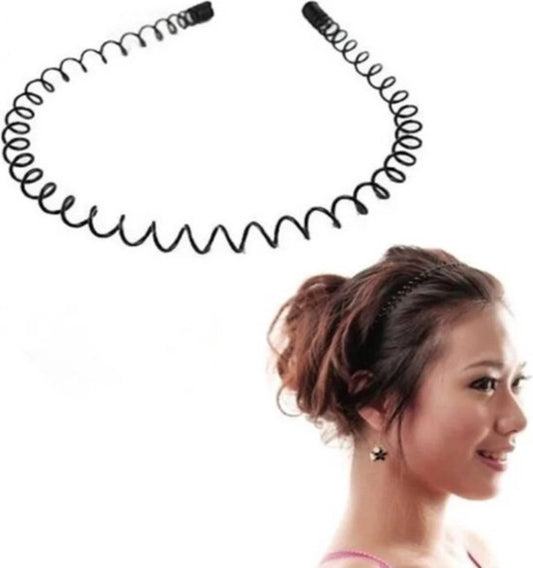 2x Wave Tiara Sport II Headband I Hairband I Unisex I Metal I Black V1188-MS101-00041-1