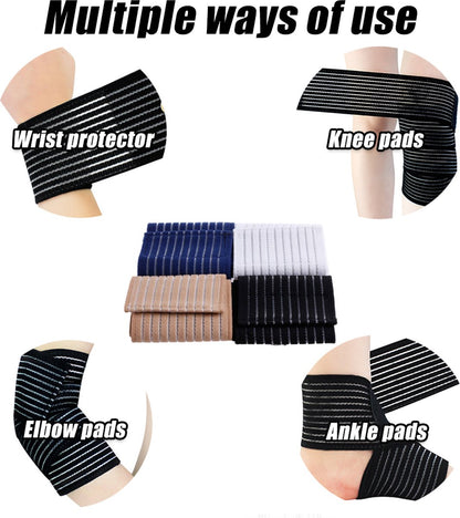 1 Pair Adjustable Wrist Bandage With Velcro | Wrist Support | Wrist Protector | Bandage | One Size | Beige V1188-MS101-00044-1