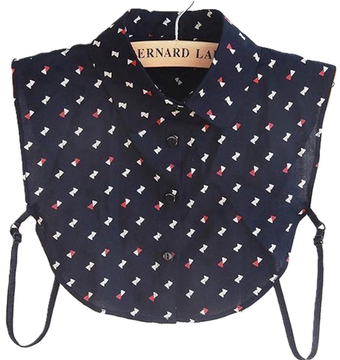Detachable Collar with Round Collar | Blouse Collar | Faux Collar | Blue with Patterns V1188-MS101-00048-1