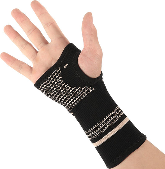 Wrist Brace | Wrist Support | Wrist Protector | Sports Brace Wrist | Copper Infused | Black | 1 Set | One Size V1188-MS101-00051-1