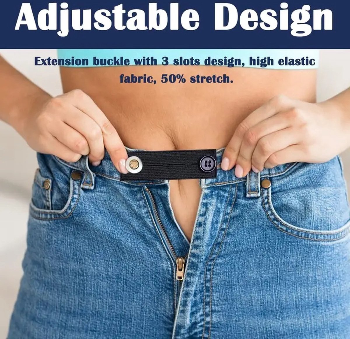 Pieces Trouser Extender | Trouser Size Extender | Maternity Trouser Extender | Elastic Belt Extender | V1188-MS101-00054-1